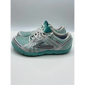 Brooks PureConnect Womens Size 9.5 Med B White Aqua Blue Athletic Running Shoes